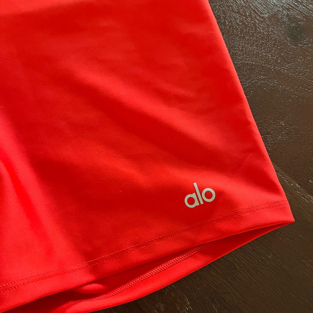 ALO Yoga Red Racerback Sports Bralette plus biker shorts. Selling as a set - Picture 12 of 13